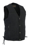 DM905BK Men's Single Back Panel Concealed Carry Denim Vest Daniel Smart Manufacturing