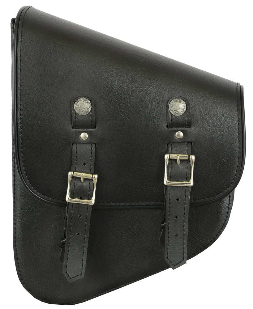 DS4010L Left Side Premium Leather Swing Arm Bag W/ Buffalo Snaps Daniel Smart Manufacturing