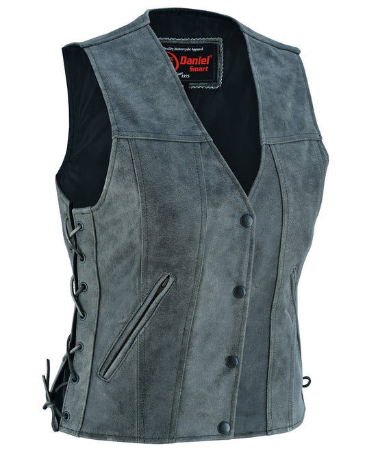 DS205V Women's Gray Single Back Panel Concealed Carry Vest Daniel Smart Manufacturing