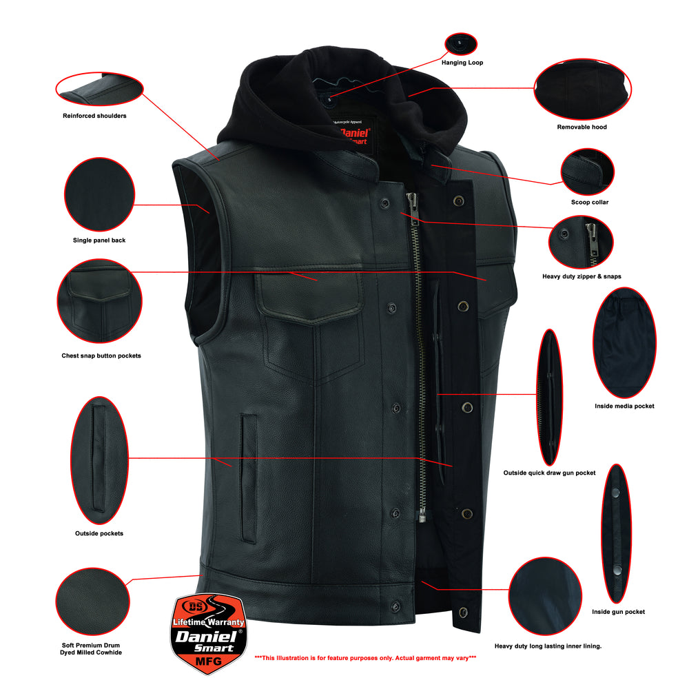 DS182 Concealed Snaps, Premium Naked Cowhide, Removable Hood & Hidden Daniel Smart Manufacturing