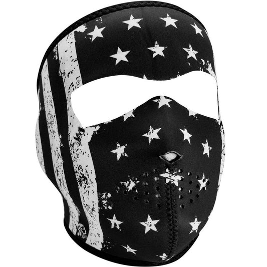 WNFM091 ZAN® Full Mask- Neoprene- Black and White Vintage Flag Daniel Smart Manufacturing