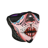 WNFM082H ZAN® Half Mask- Neoprene- Sugar Skull Reversible to Purp Daniel Smart Manufacturing