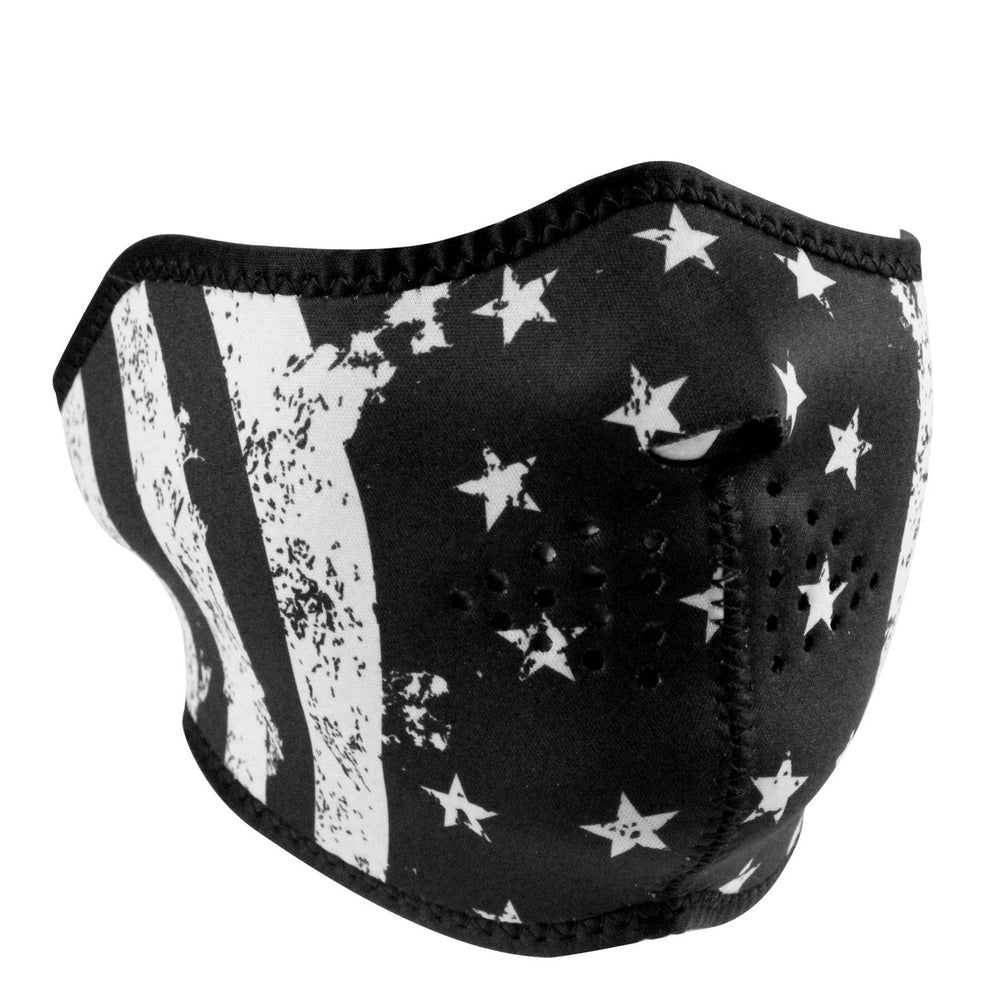 WNFM091H ZAN® Half Mask- Neoprene- Black and White Flag Daniel Smart Manufacturing