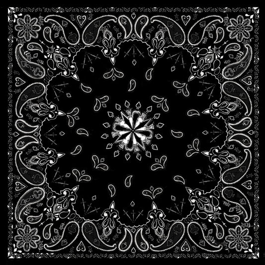 B001- Bandanna Black Paisley Daniel Smart Manufacturing