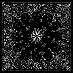 B001- Bandanna Black Paisley Daniel Smart Manufacturing