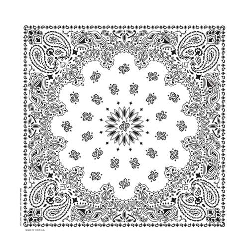 BD2504 Bandana Paisley White - Daniel Smart Manufacturing