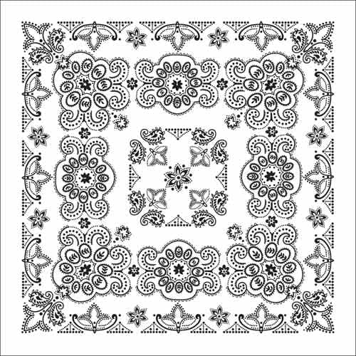 BD2506 Bandana Texas Paisley White [27" x27"] - Daniel Smart Manufacturing