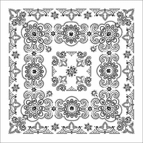 BD2506 Bandana Texas Paisley White [27" x27"] Daniel Smart Manufacturing