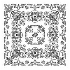 BD2506 Bandana Texas Paisley White [27" x27"] - Daniel Smart Manufacturing