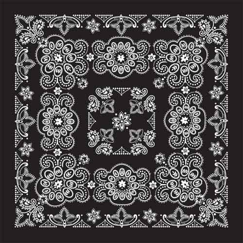 BD2508 Bandana Texas Paisley Black [27" x27"] - Daniel Smart Manufacturing