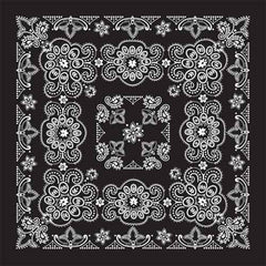 BD2508 Bandana Texas Paisley Black [27" x27"] - Daniel Smart Manufacturing