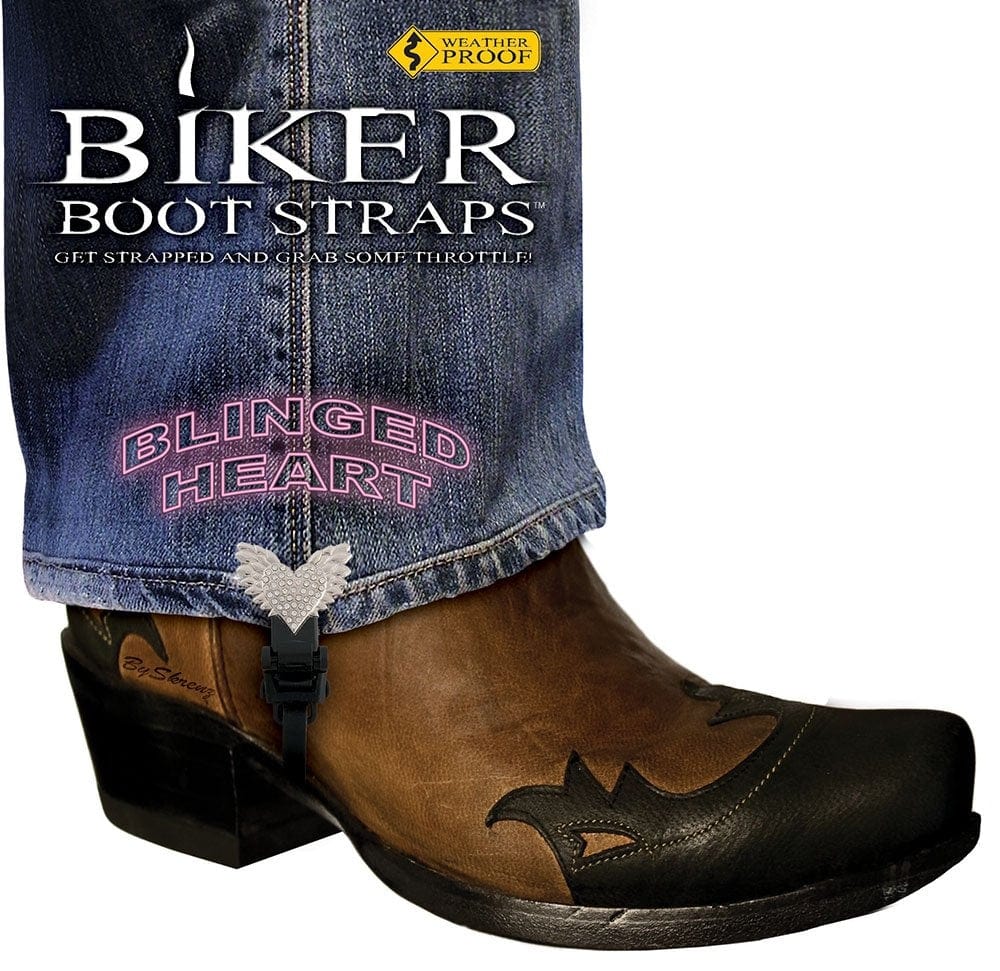 BBS/BH4 Weather Proof- Boot Straps- Blinged Heart- 4 Inch - Daniel Smart Manufacturing