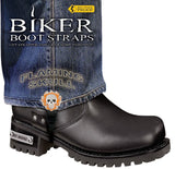 BBS/FS6 Weather Proof- Boot Straps- Flaming Skull- 6 Inch Daniel Smart Manufacturing