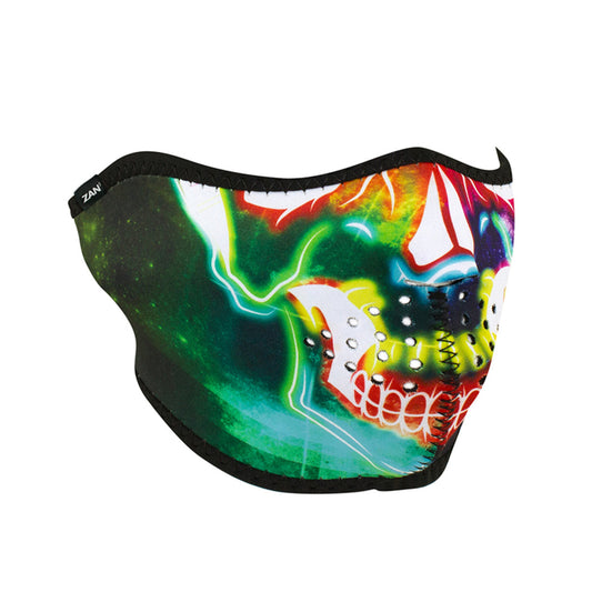 WNFM098H ZAN® Half Mask- Neoprene- Neon Skull Daniel Smart Manufacturing