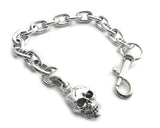 BC11-SKXL Skull Pendant on link Chain Bracelet 8" Daniel Smart Manufacturing