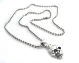 NSBC-SKXL Skull Pendant on Stainless Steel 30" shot beed ball chain Daniel Smart Manufacturing