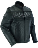 DS700 Men's Scooter Jacket w/Reflective Skulls Daniel Smart Manufacturing