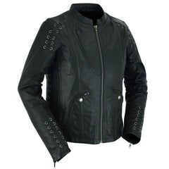 DS885 Women's Stylish Jacket with Grommet and Lacing Accents Daniel Smart Manufacturing