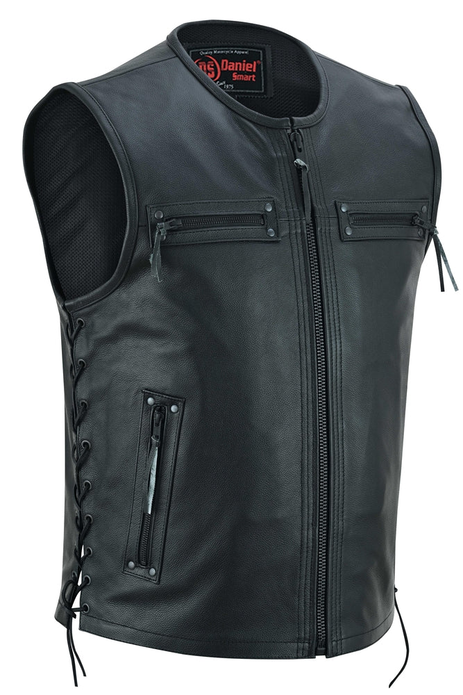 DS146 Men's Zipper Front Single Back Panel Concealed Carry Vest Daniel Smart Manufacturing