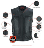 DS146 Men's Zipper Front Single Back Panel Concealed Carry Vest Daniel Smart Manufacturing