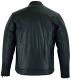 DS788 Men's Full Cut Leather Shirt with Zipper/Snap Front Daniel Smart Manufacturing