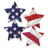 Pastease: Two-Pair Small Glittering Stars & Stripes Star Pasties