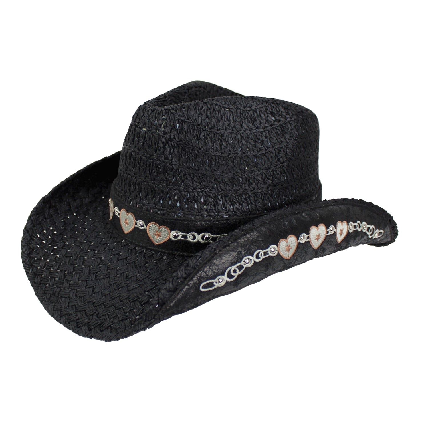 Peter Grimm Black Tres Corazon Hat