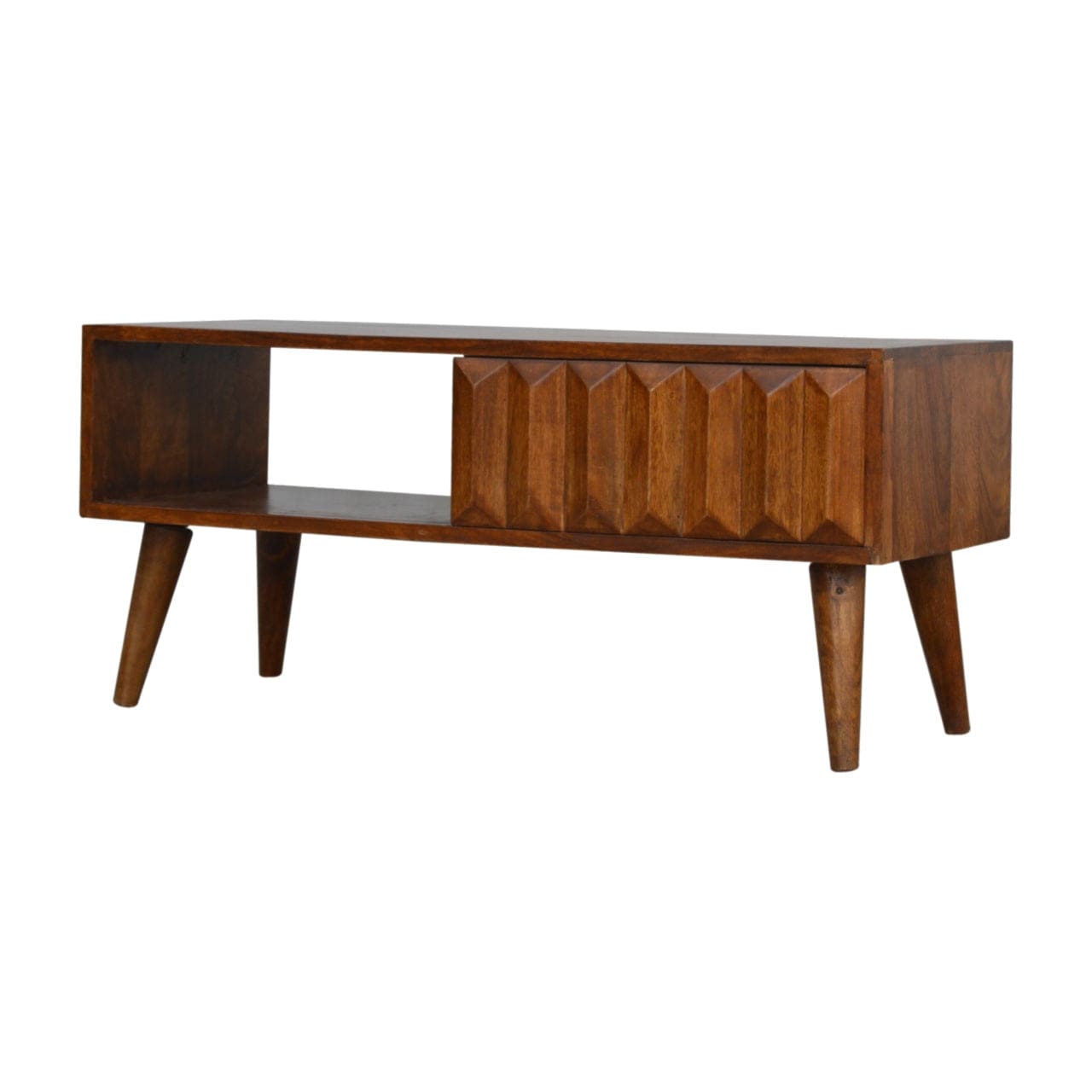 Chestnut Prism Sliding Media Unit - Artisan Furniture