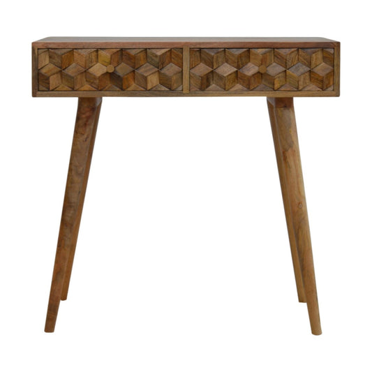 Artisan Cube Carved Console Table