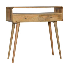 Curved Oak-ish Console Table - Artisan Furniture