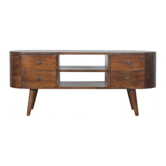 Chestnut Rounded Entertainment Unit - Artisan Furniture