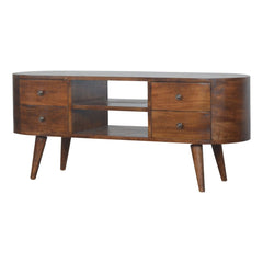 Chestnut Rounded Entertainment Unit - Artisan Furniture