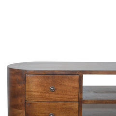 Chestnut Rounded Entertainment Unit - Artisan Furniture