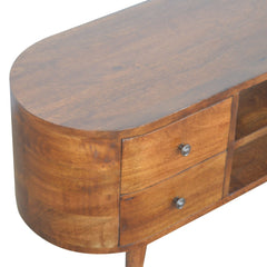 Chestnut Rounded Entertainment Unit - Artisan Furniture