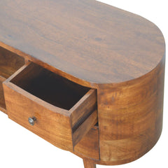 Chestnut Rounded Entertainment Unit - Artisan Furniture