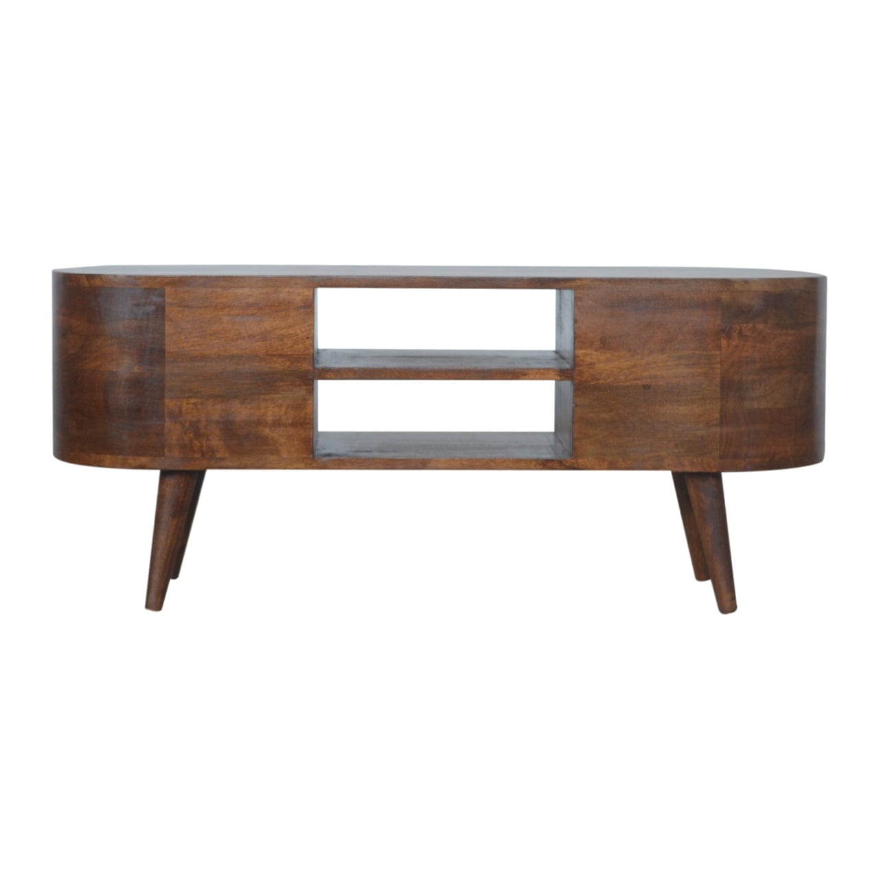 Chestnut Rounded Entertainment Unit - Artisan Furniture