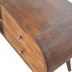 Chestnut Circular Media Unit - Artisan Furniture