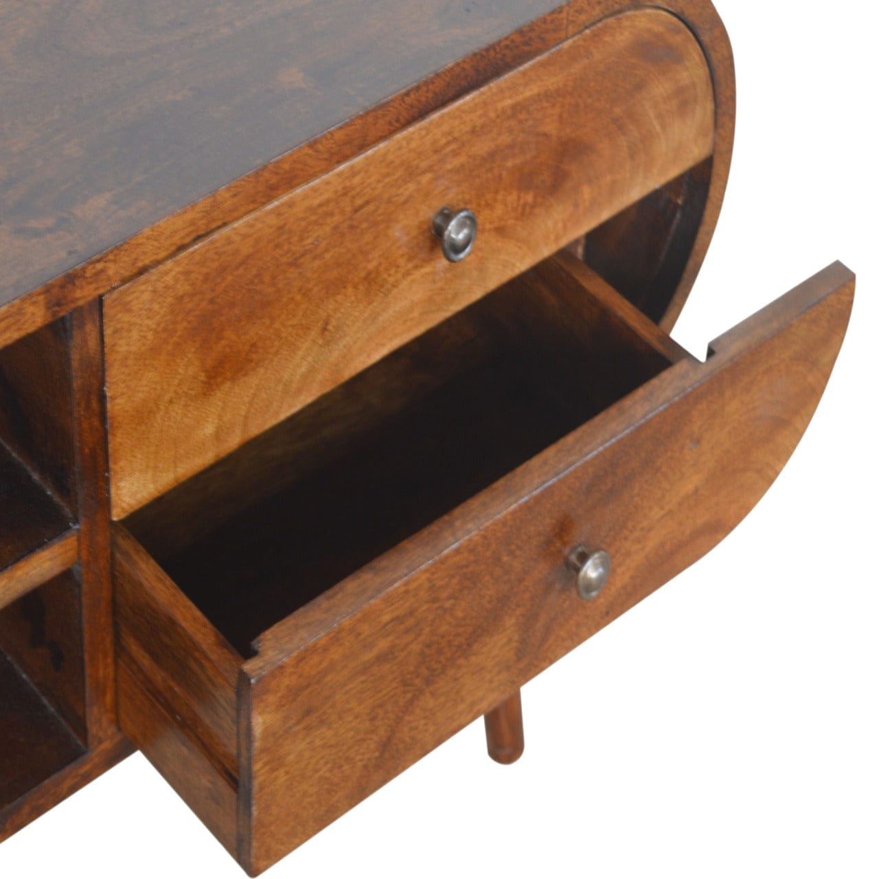 Chestnut Circular Media Unit - Artisan Furniture