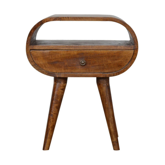 Chestnut Circular Open Bedside - Artisan Furniture