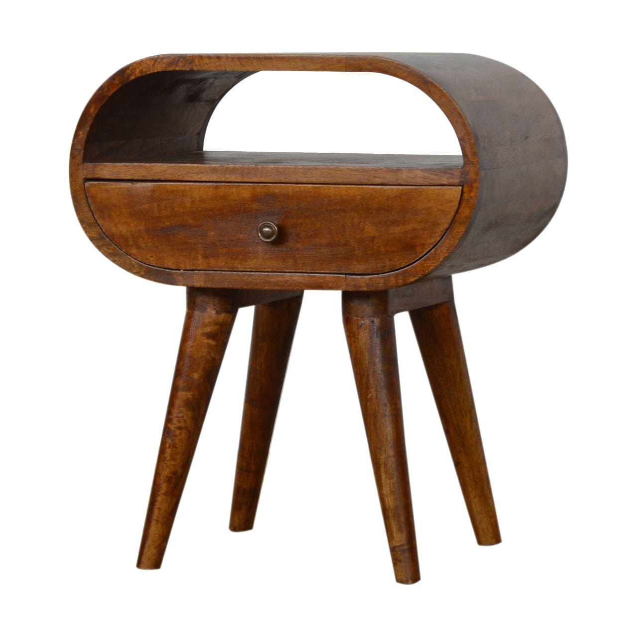 Chestnut Circular Open Bedside - Artisan Furniture