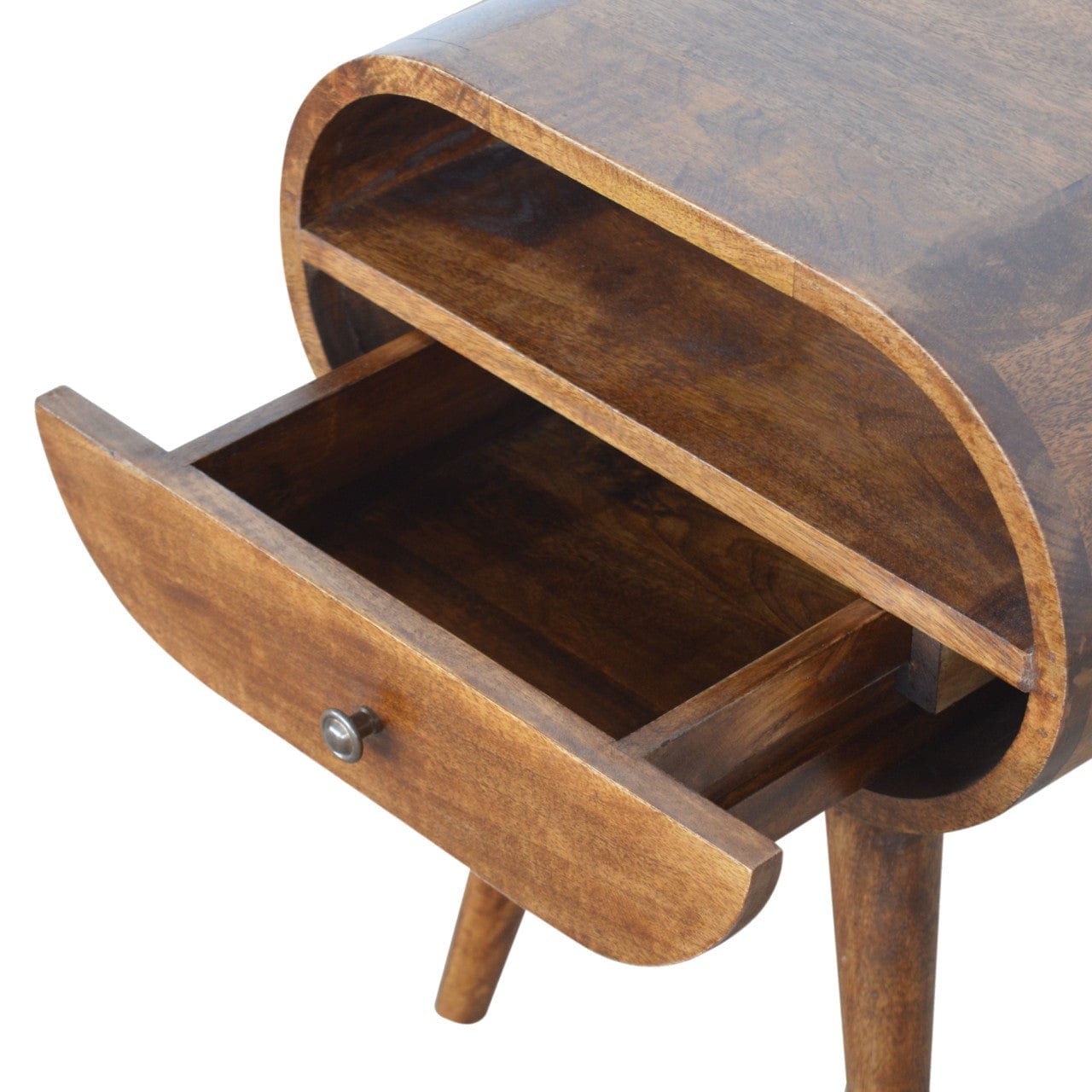 Chestnut Circular Open Bedside - Artisan Furniture