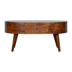 Chestnut Rounded Coffee Table - Artisan Furniture