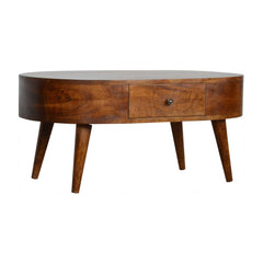 Chestnut Rounded Coffee Table - Artisan Furniture