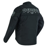 DS600 Men's Textile Scooter Style Jacket w/ Reflective Skulls Daniel Smart Manufacturing