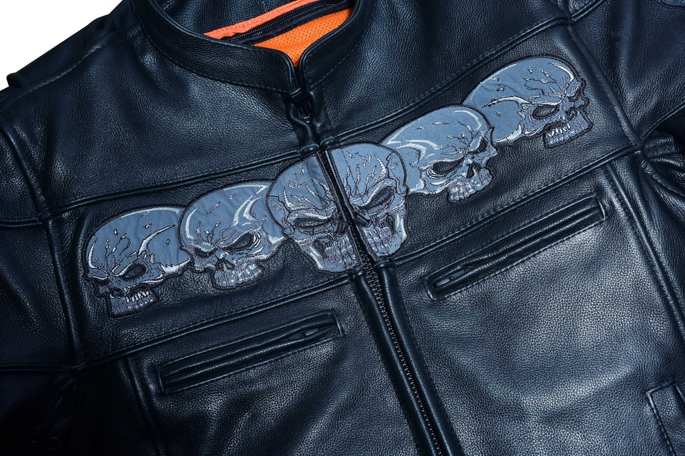 DS700 Men's Scooter Jacket w/Reflective Skulls Daniel Smart Manufacturing