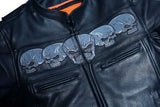 DS700 Men's Scooter Jacket w/Reflective Skulls Daniel Smart Manufacturing