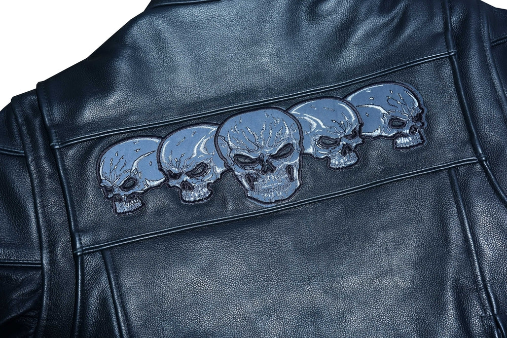 DS700 Men's Scooter Jacket w/Reflective Skulls Daniel Smart Manufacturing