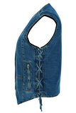 DM948 Women's 6 Pocket Denim Utility Vest - Blue Daniel Smart Manufacturing