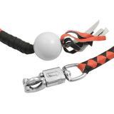 GBW209B Leather Biker Whip-Orange/Black W / White Pool Ball Daniel Smart Manufacturing