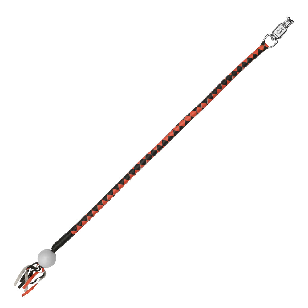 GBW209B Leather Biker Whip-Orange/Black W / White Pool Ball Daniel Smart Manufacturing